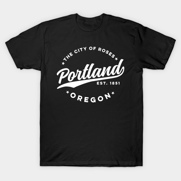 Vintage Portland Oregon City of Roses Retro USA T-Shirt by DetourShirts
